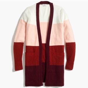 J. Crew | Color Block Open Cardigan Sweater In Extra Soft Yarn Size Medium
